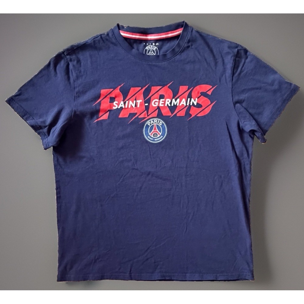 Paris Saint Germain F.C. T-shirt PSG Logo Soccer Football Blue XL JBHS